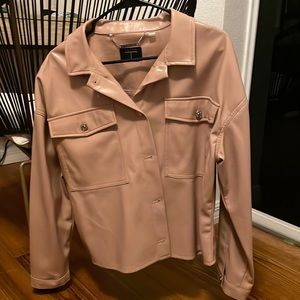Light pink/tan suede/faux leather Tahari jacket. Size large. New/never worn.